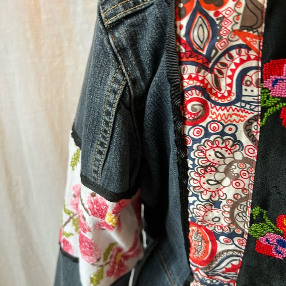 Colorful Patchwork Denim Jacket - Picture 3 of 12